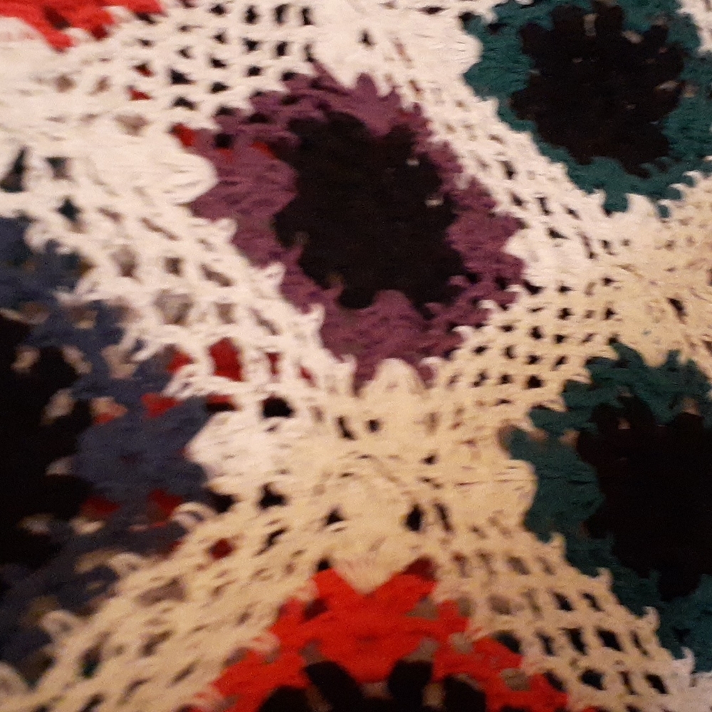 multi colored crochet granny square poncho - Picture 3 of 4